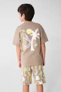 Wehkamp Shoeby T-shirt met backprint taupe aanbieding