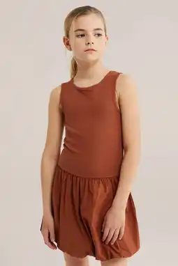 Wehkamp WE Fashion zomerjurk rib gebreid brique aanbieding