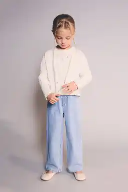 Wehkamp Mango Kids gebreid vest ecru aanbieding