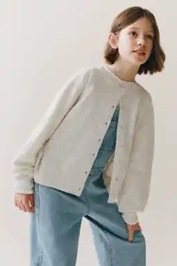 Wehkamp Mango Kids vest lichtgrijs fijn gebreid aanbieding