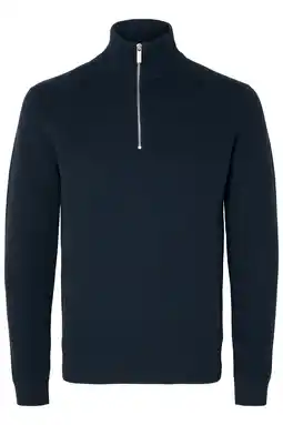 Wehkamp Selected gebreide trui donkerblauw aanbieding