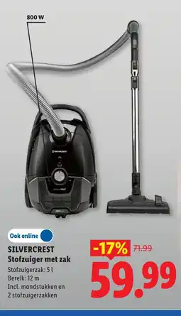 Lidl Silvercrest stofzuiger met zak aanbieding