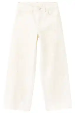 Wehkamp Mango Kids highwaist wide leg jeans ecru aanbieding