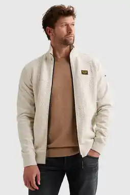 Wehkamp PME Legend sweatvest met textuur ecru aanbieding