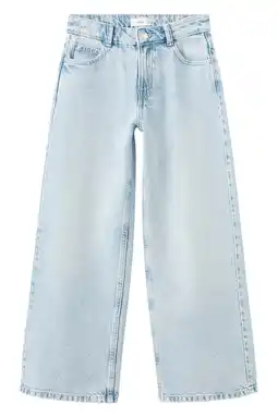 Wehkamp Mango Kids wide leg jeans light blue denim aanbieding