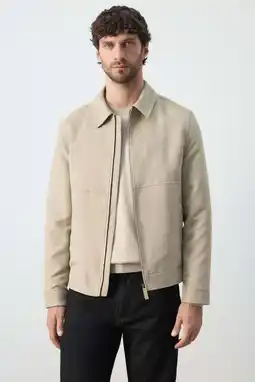Wehkamp Mango Man suede zomerjas beige aanbieding