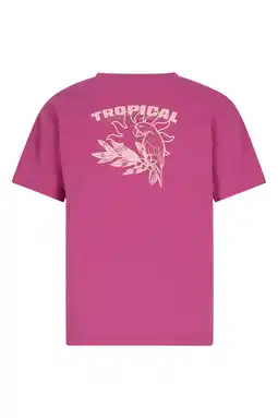 Wehkamp Like Flo Young T-shirt met backprint fuchsia aanbieding