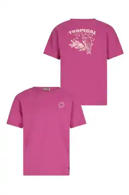 Wehkamp Like Flo Young T-shirt met backprint fuchsia aanbieding