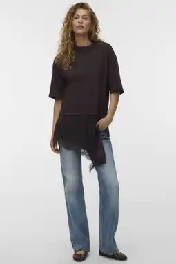 Wehkamp VERO MODA T-shirt donkerbruin aanbieding