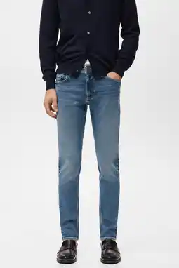 Wehkamp Mango Man Jan slim fit jeans changeant blauw aanbieding