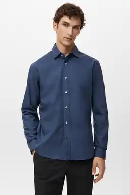 Wehkamp Mango Man Regular casual overhemd blauw aanbieding