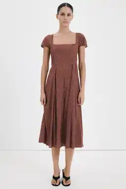 Wehkamp Mango zomerjurk met stippen bruin aanbieding