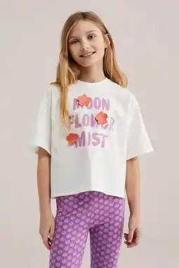 Wehkamp WE Fashion T-shirt wit/paars aanbieding