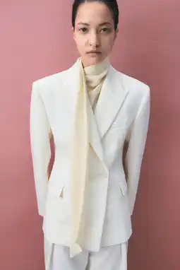 Wehkamp Mango getailleerde blazer ecru aanbieding