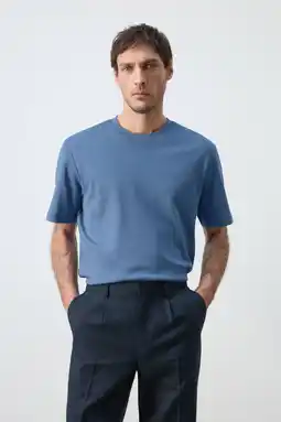 Wehkamp Mango Man regular T-shirt blauw aanbieding
