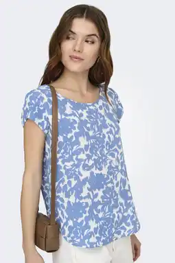 Wehkamp ONLY blousetop lichtblauw/wit aanbieding
