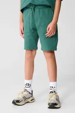 Wehkamp Shoeby regularwaist sweatshort donkergroen aanbieding