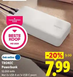 Lidl Tronic powerbank aanbieding