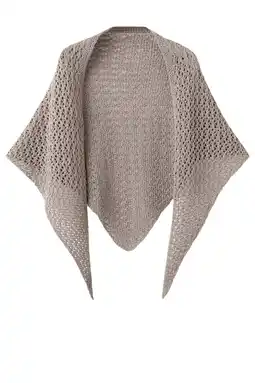 Wehkamp Mango gebreide poncho taupe aanbieding