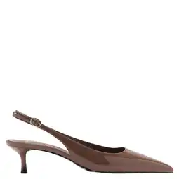 Wehkamp Mango lak slingback pumps donkerbruin aanbieding