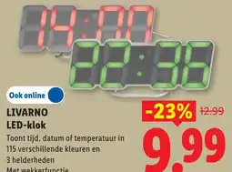 Lidl Livarno LED-klok aanbieding