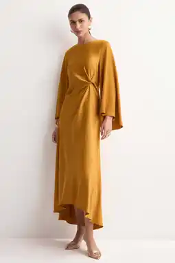 Wehkamp Mango satijnen jurk geel aanbieding
