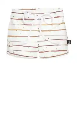 Wehkamp Babystyling baby sweatshort met all over print offwhite/bruin aanbieding