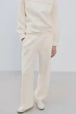 Wehkamp Mango wide leg regularwaist broek ecru aanbieding