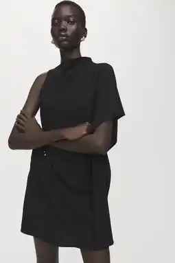 Wehkamp Mango jurk met col zwart aanbieding