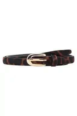 Wehkamp Mango leren riem met panterprint bruin aanbieding