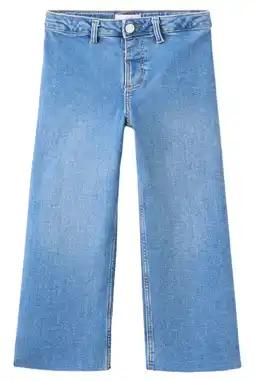 Wehkamp Mango Kids wide leg jeans medium blue denim aanbieding
