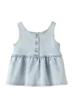 Wehkamp LIL' ATELIER MINI mouwloze top light blue denim aanbieding