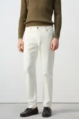 Wehkamp Mango Man slim fit jeans ecru aanbieding