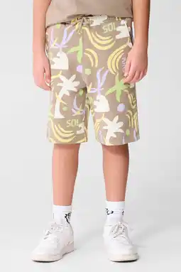 Wehkamp Shoeby regularwaist sweatshort taupe aanbieding