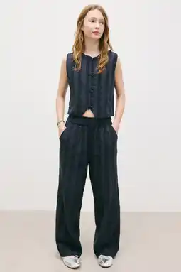 Wehkamp Mango Kids pantalon donkerblauw broderie aanbieding