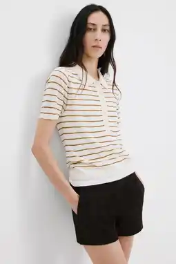 Wehkamp Mango gestreepte polo beige aanbieding