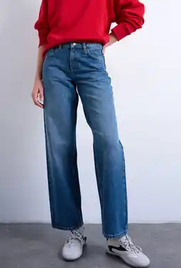Wehkamp TOPSHOP Tscinch Lr Wide Dnm Jeans Mb Noos straight leg jeans medium blue denim aanbieding