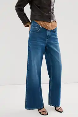 Wehkamp Mango Rechte mid-rise jeans straight leg jeans medium blue denim aanbieding