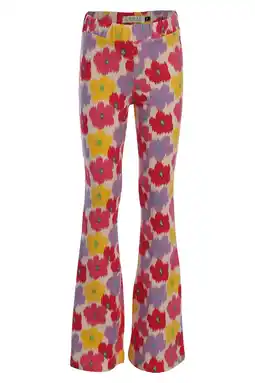 Wehkamp LOOXS little regularwaist gebloemde flared broek rood aanbieding