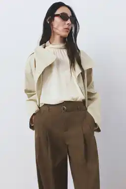 Wehkamp Mango wide leg highwaist palazzo broek kaki aanbieding