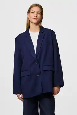 Wehkamp PIECES oversized blazer PCKAMIL marine aanbieding