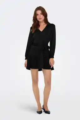 Wehkamp ONLY satijnen jurk zwart aanbieding
