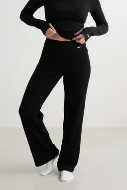 Wehkamp Aim'n sportbroek Ribbed zwart aanbieding