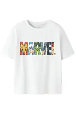 Wehkamp NAME IT KIDS Marvel T-shirt met backprint wit aanbieding