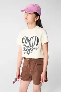 Wehkamp Shoeby rechtvallend T-shirt met print - ecru aanbieding