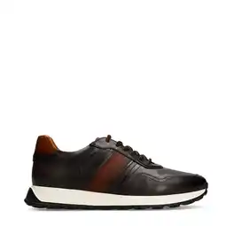 Wehkamp Manfield leren sneakers grijs aanbieding