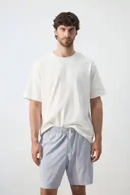 Wehkamp Mango Man shortama wit/blauw aanbieding
