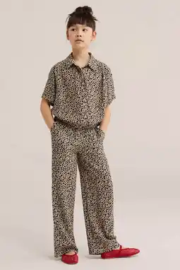 Wehkamp WE Fashion straight highwaist casual broek met panterprint bruin aanbieding