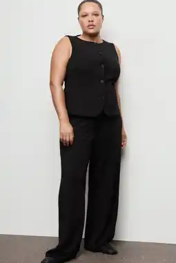Wehkamp Mango straight regularwaist broek zwart aanbieding