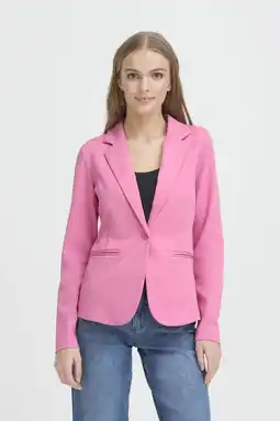 Wehkamp ICHI jersey getailleerde blazer lichtroze aanbieding